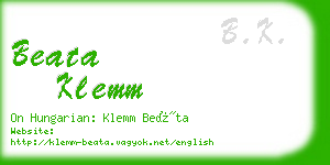 beata klemm business card